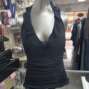 NWT - Lauren by Ralph Lauren Chic Black Swim  Halter Top